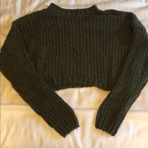 Army green belly sweater